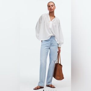 Madewell Low Slung Straight Jeans Fitzgerald Wash